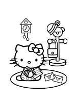 coloriage hello kitty ecrit une lettre